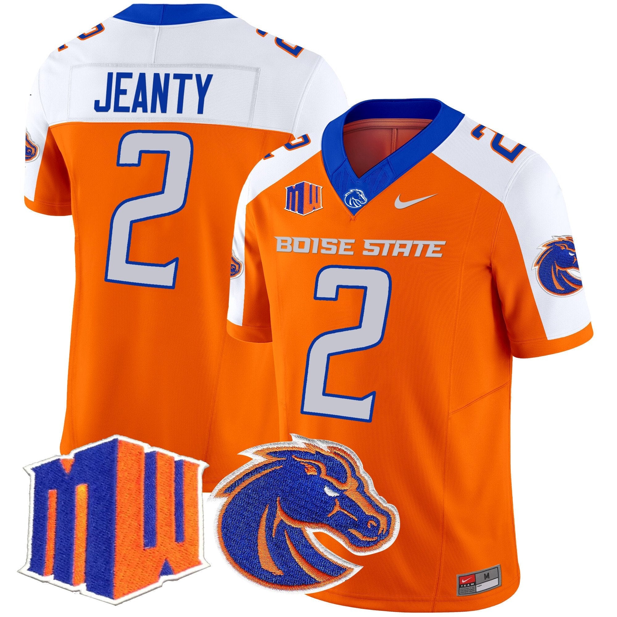 Ashton Jeanty Jersey #2 Boise State Broncos 2025 Vapor Stitched Orange Alternate