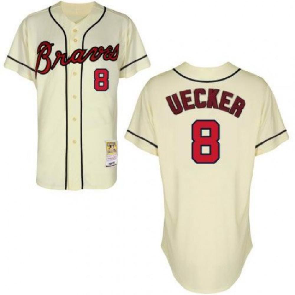 Atlanta Braves Bob Uecker Cream Throwback Jersey