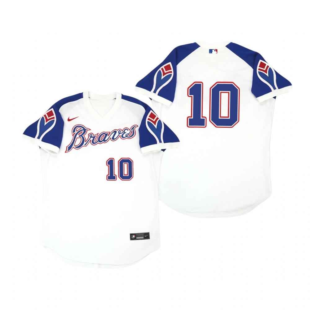 Atlanta Braves Chipper Jones White Throwback Jersey