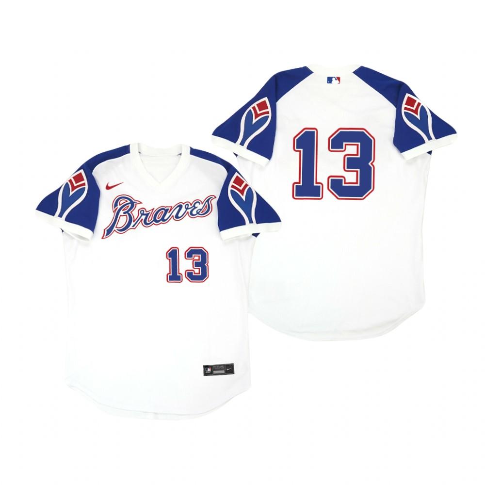 Atlanta Braves Ronald Acuna Jr White Throwback Jersey