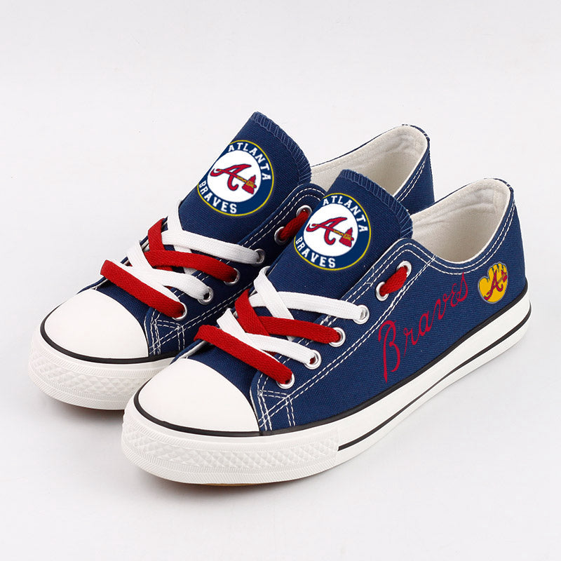 Atlanta Braves  Limited Print Low Top Canvas Shoes Sport Sneakers For Men Women Fans