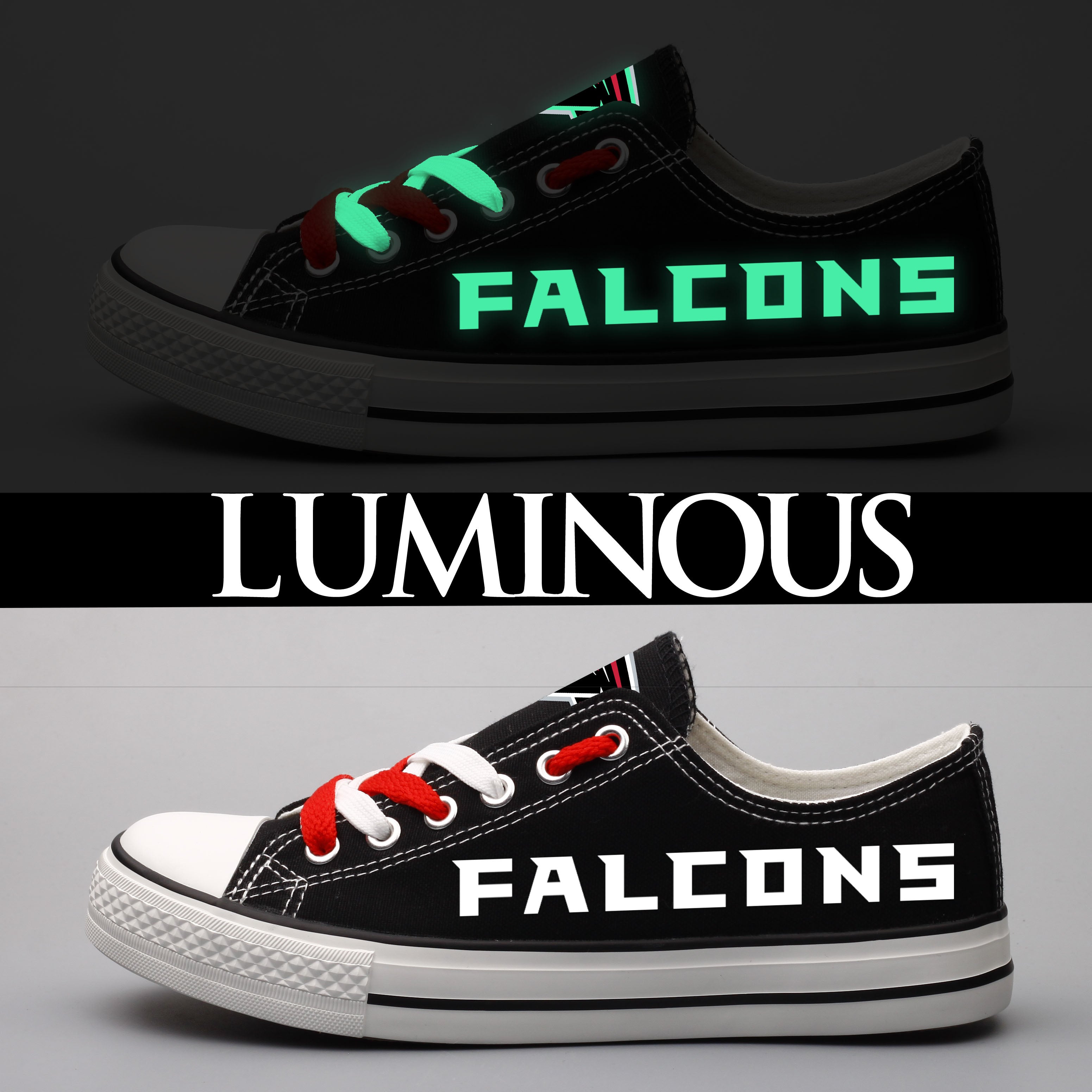 Atlanta Falcons Low Top Canvas Sport Sneakers Shoes For Men Women Fans