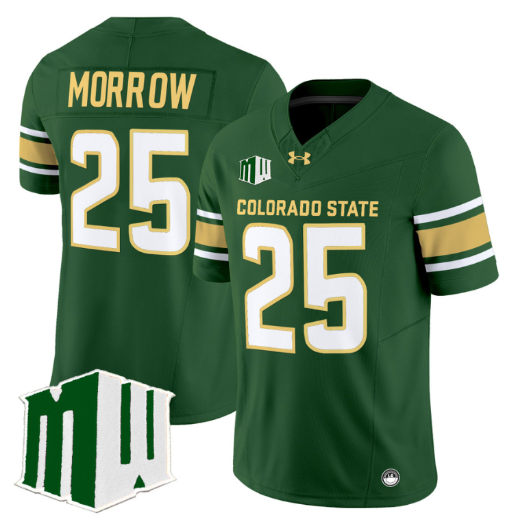 Avery Morrow Jersey #25 Colorado State Rams 2024 Stitched Green