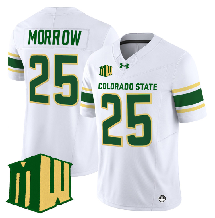Avery Morrow Jersey #25 Colorado State Rams 2024 Stitched White