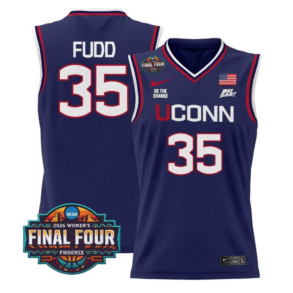 Azzi Fudd Jersey #35 UConn Huskies 2026 Tournament Final Four Stitched Navy