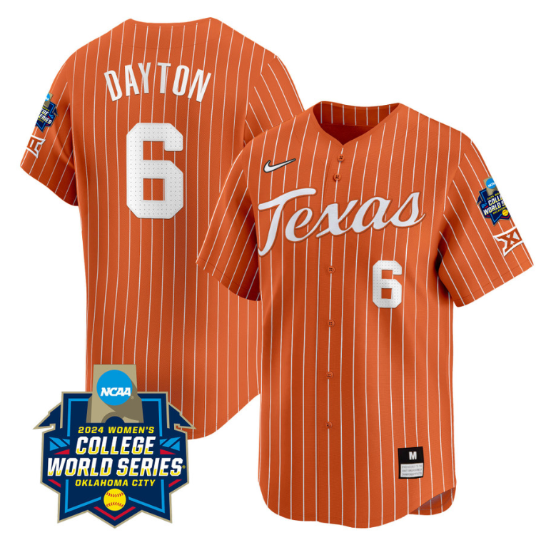 Bella Dayton Jersey #6 Texas AM Aggies 2024 College World Series Patch Vapor Premier Limited NCAA Baseball Stitched Pinstripe Orange