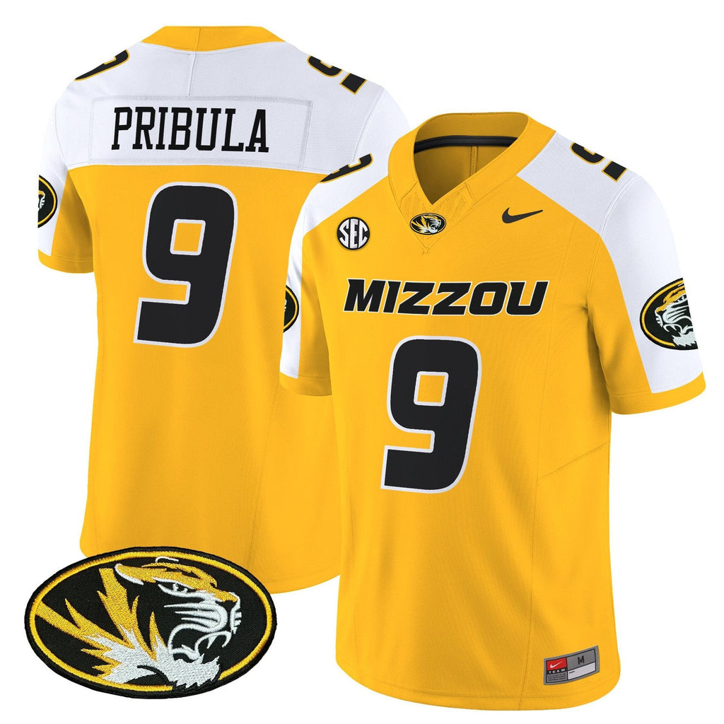 Beau Pribula Jersey #9 Missouri Tigers 2025 Vapor Limited Stitched Gold Alter