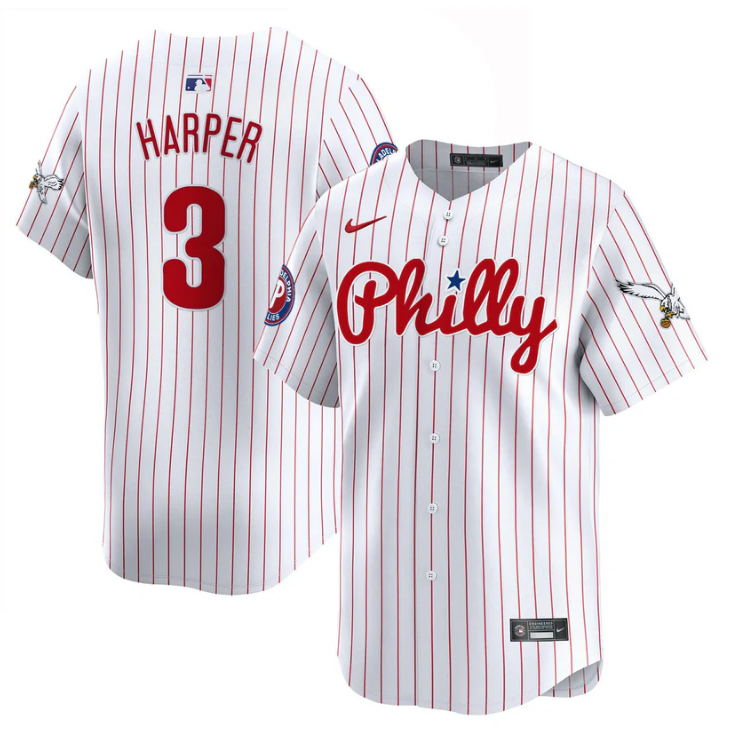 Bryce Harper Jersey #3 Phillies and Eagles Vapor Premier Limited Stitched Pinstripe