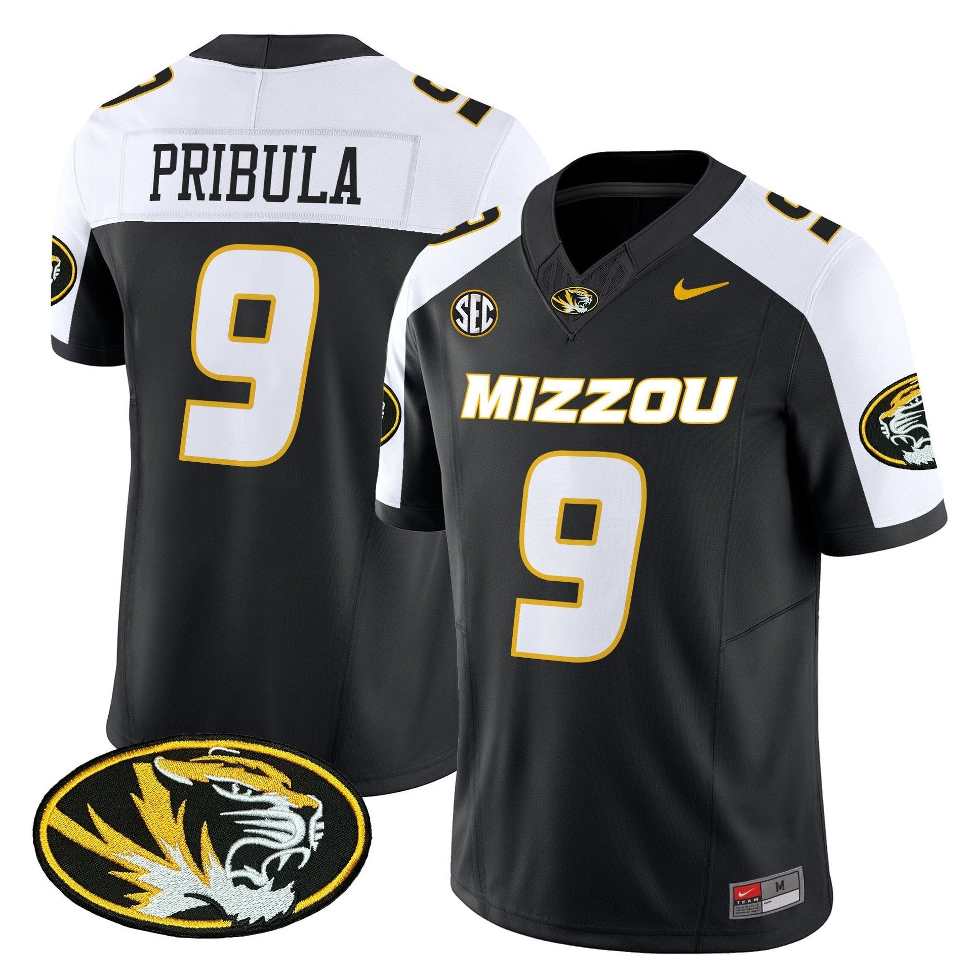 Beau Pribula Jersey #9 Missouri Tigers 2025 Vapor Limited Stitched Black Alter