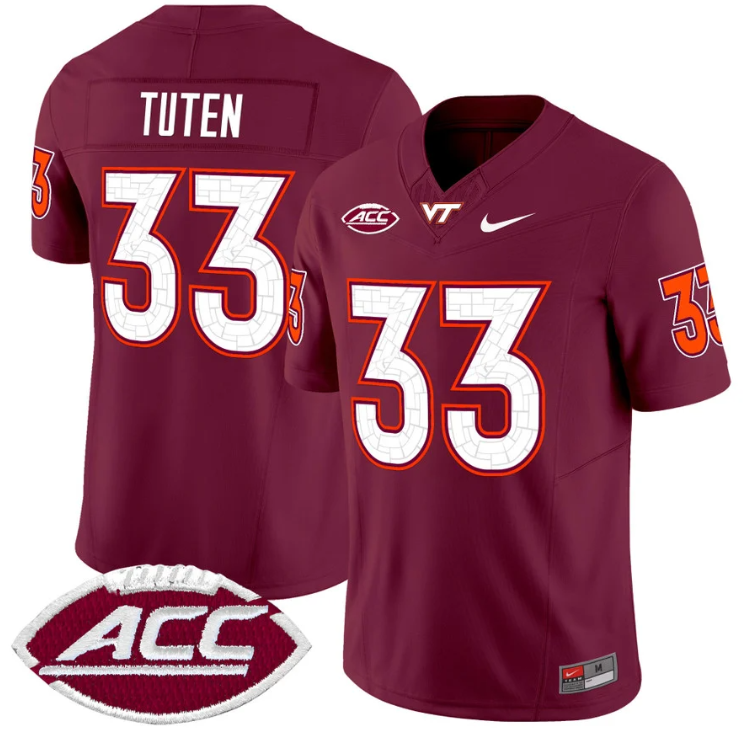 Bhayshul Tuten Jersey #33 Virginia Tech Hokies Vapor Limited College Football Maroon