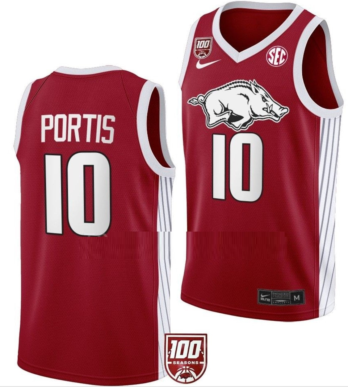 Bobby Portis Jersey Arkansas Razorbacks College Basketball 100 Season #10
