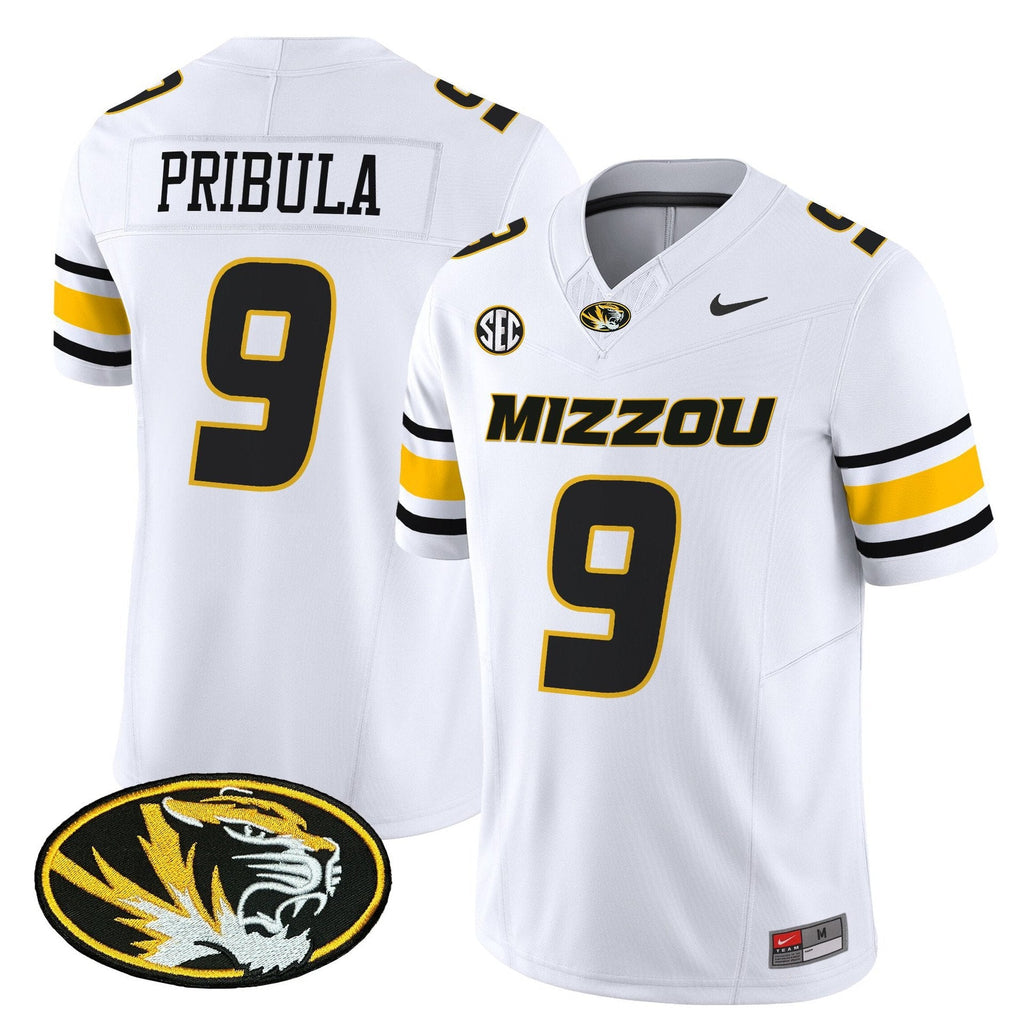 Beau Pribula Jersey #9 Missouri Tigers 2025 Vapor Limited Stitched White