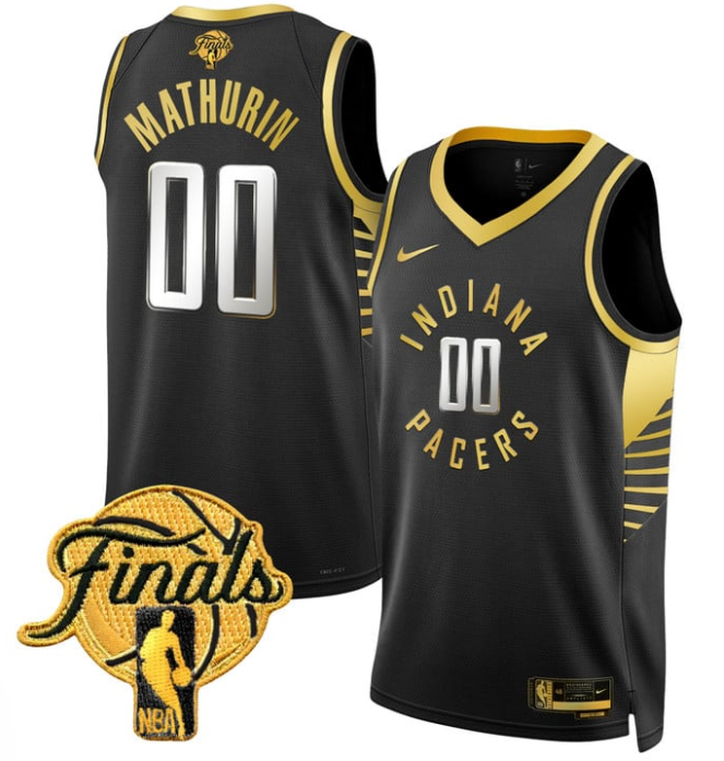 Bennedict Mathurin Jersey #00 Indiana Pacers 2025 Finals Swingman Stitched Black Gold