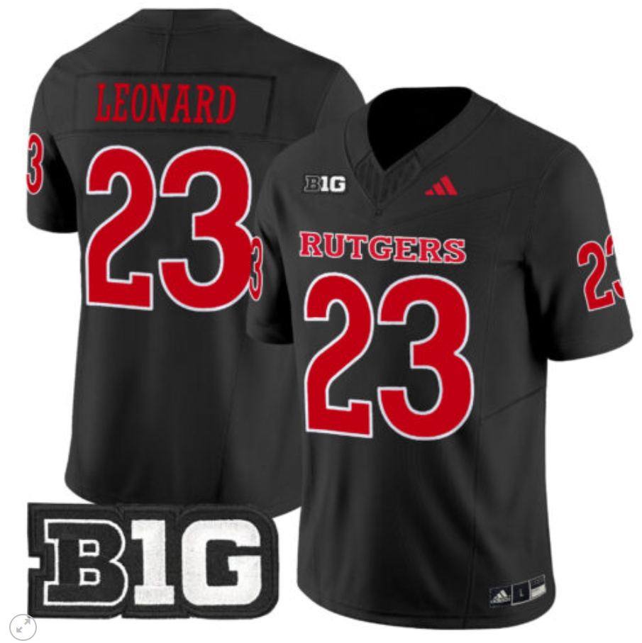 Brian Leonard Jersey #23 Rutgers Scarlet Knights Vapor Limited Football Black