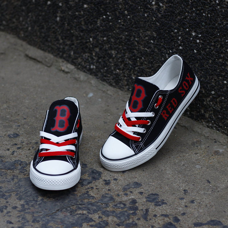 Boston Red Sox Limited Print MLB Baseball Fans Low Top Canvas Shoes Sport Sneakers T-DAC101H