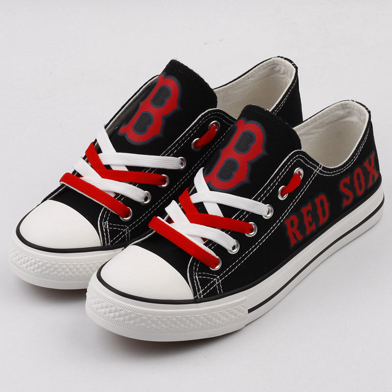 Boston Red Sox Limited Print MLB Baseball Fans Low Top Canvas Shoes Sport Sneakers T-DAC101H
