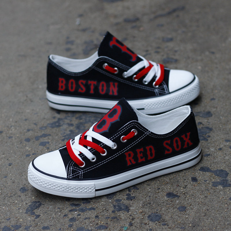 Boston Red Sox Limited Print MLB Baseball Fans Low Top Canvas Shoes Sport Sneakers T-DAC101H