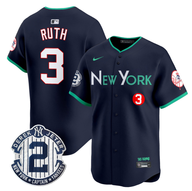 Babe Ruth Jersey #3 New York Yankees City Connect Vapor Premier Limited Stitched Navy