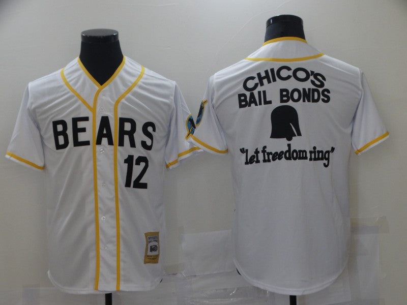 Bad News Bears Jersey Movie 1976 Chico's Bail Bonds 12 Tanner Boyle Movie Baseball Jersey White
