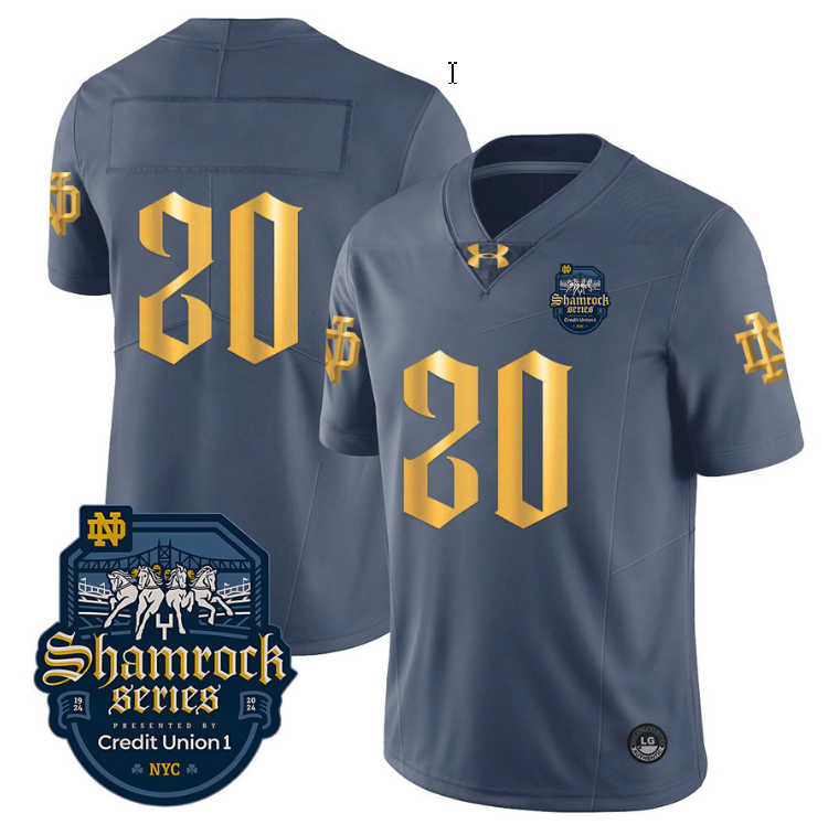 Benjamin Morrison Jersey #20 No Name Notre Dame Fighting Irish 2024 Shamrock Stiched