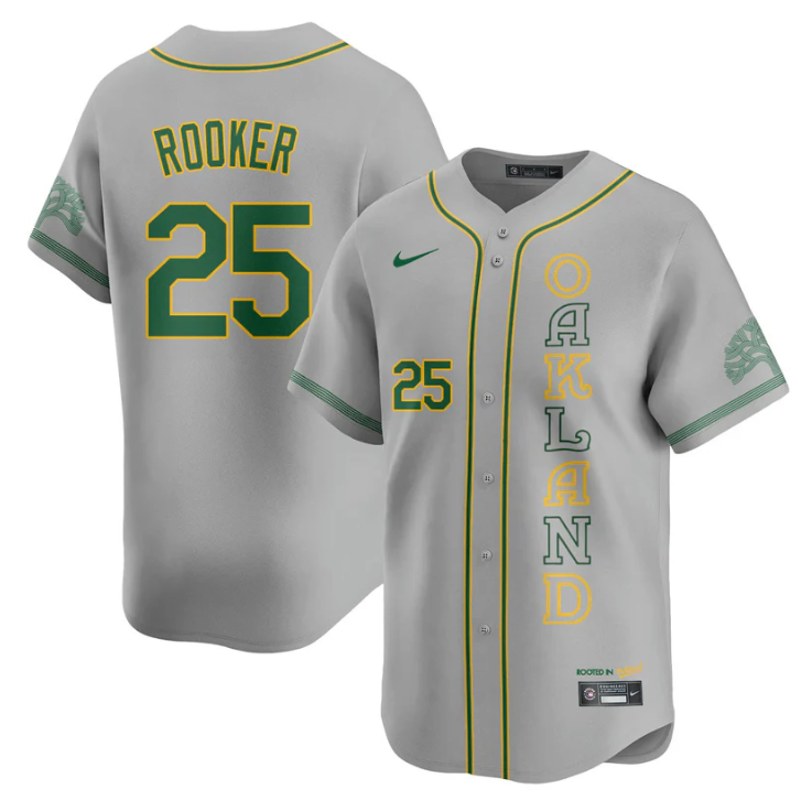 Brent Rooker Jersey #25 Oakland Athletics City Connect Concept Stitched Gray