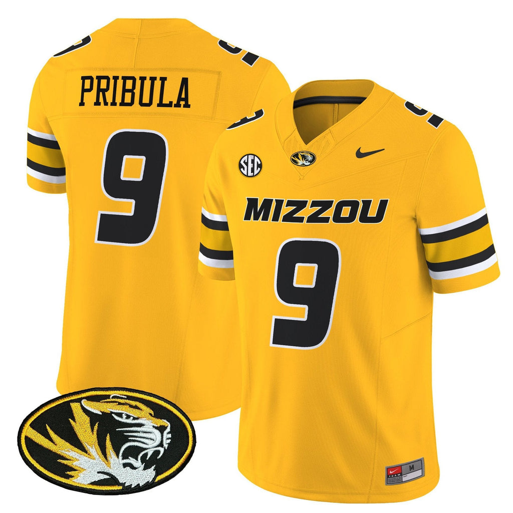 Beau Pribula Jersey #9 Missouri Tigers 2025 Vapor Limited Stitched Gold