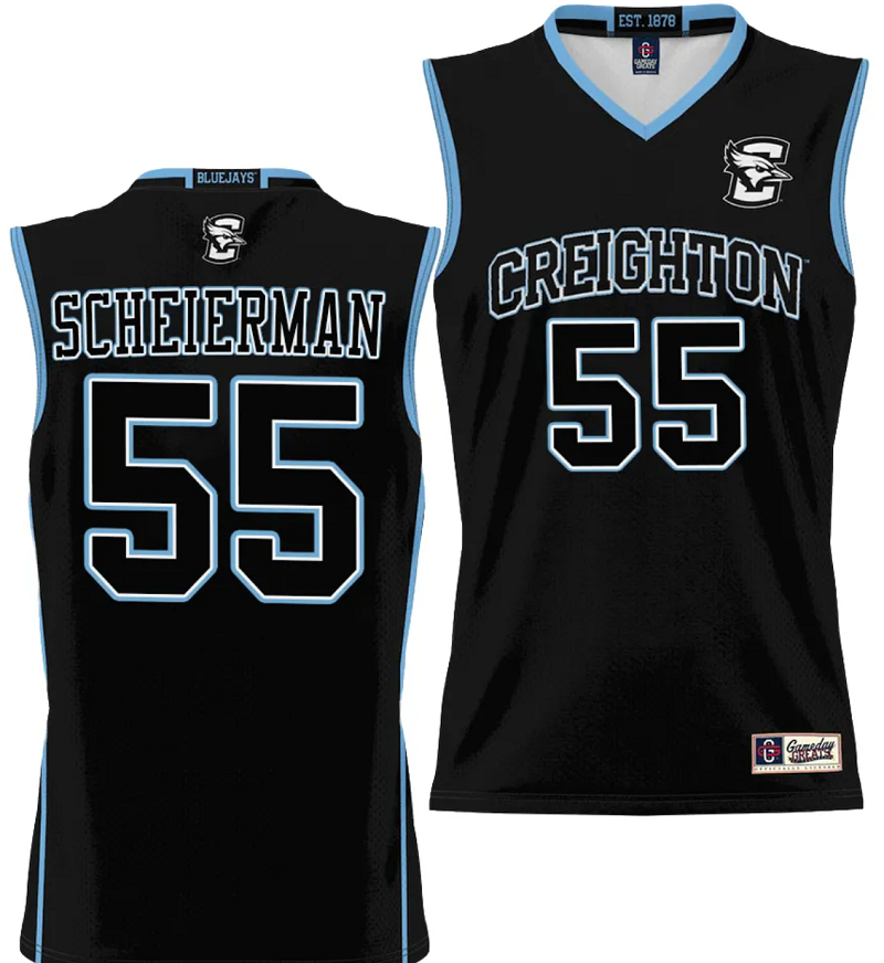 Creighton Bluejays Jersey #55 Creighton Bluejays College NIL Basketball Lightweight White