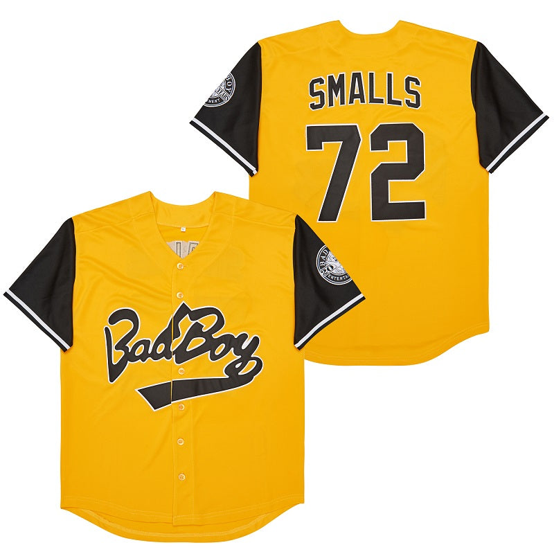 Badboy #72 Smalls Movie Baseball Jersey Yellow