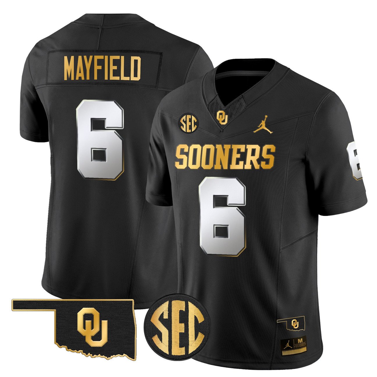 Baker Mayfield Jersey #6 Oklahoma Sooners 2025 Gold Limited Stitched