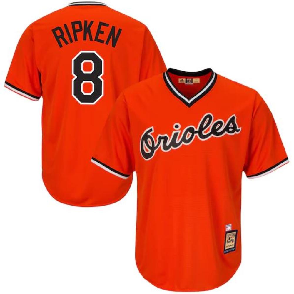 Baltimore Orioles Cal Ripken Jr Orange Throwback Pullover Jersey