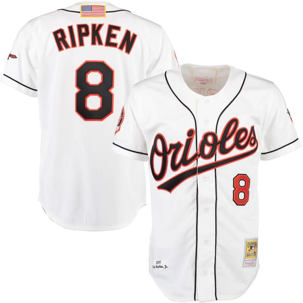 Baltimore Orioles Cal Ripken Jr White 2001 Throwback Jersey