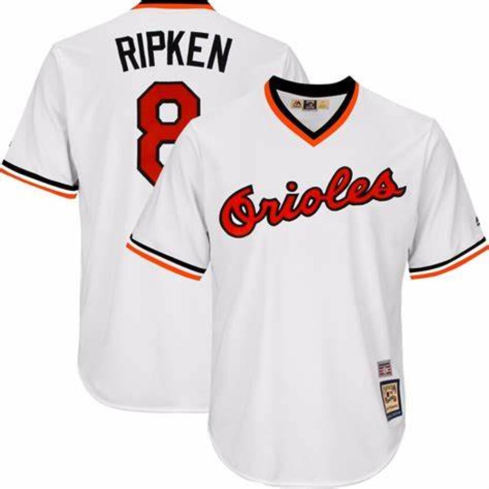 Baltimore Orioles Cal Ripken Jr White Throwback Pullover Jersey