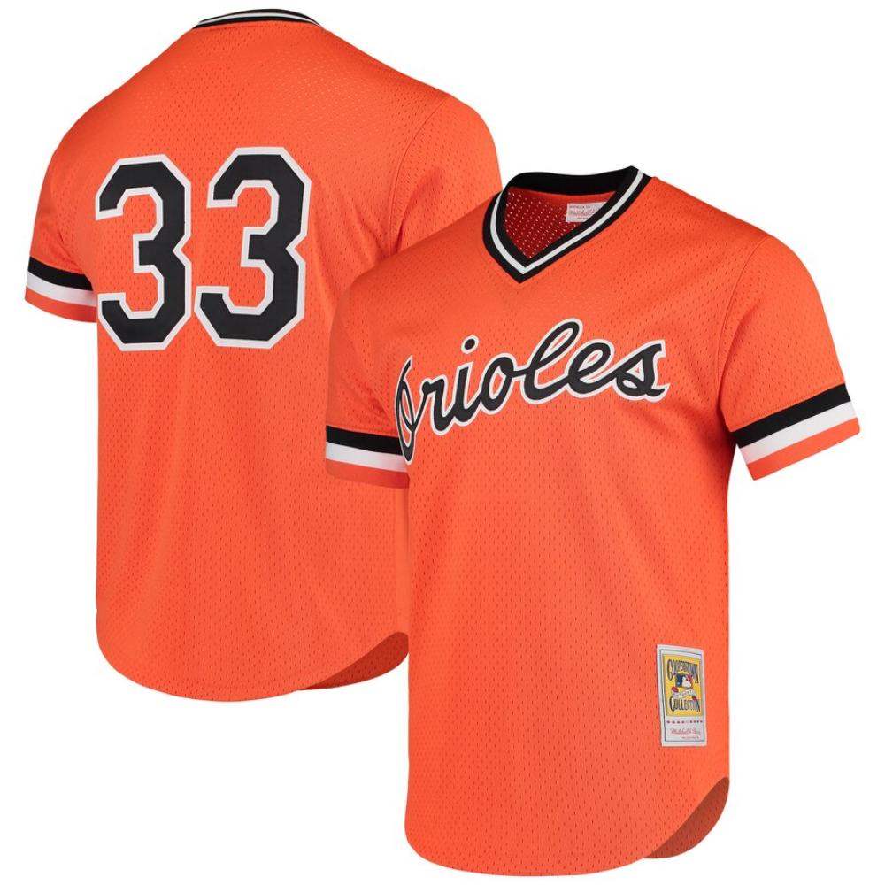 Baltimore Orioles Eddie Murray Orange Throwback Mesh Pullover Jersey