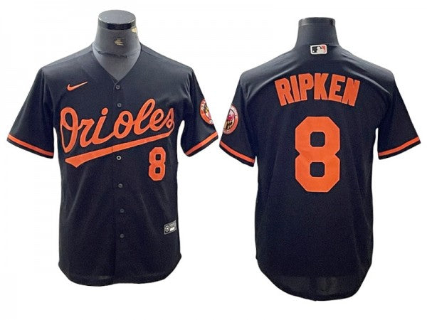 Baltimore Orioles #8 Cal Ripken Jr Black Mesh Throwback Jersey