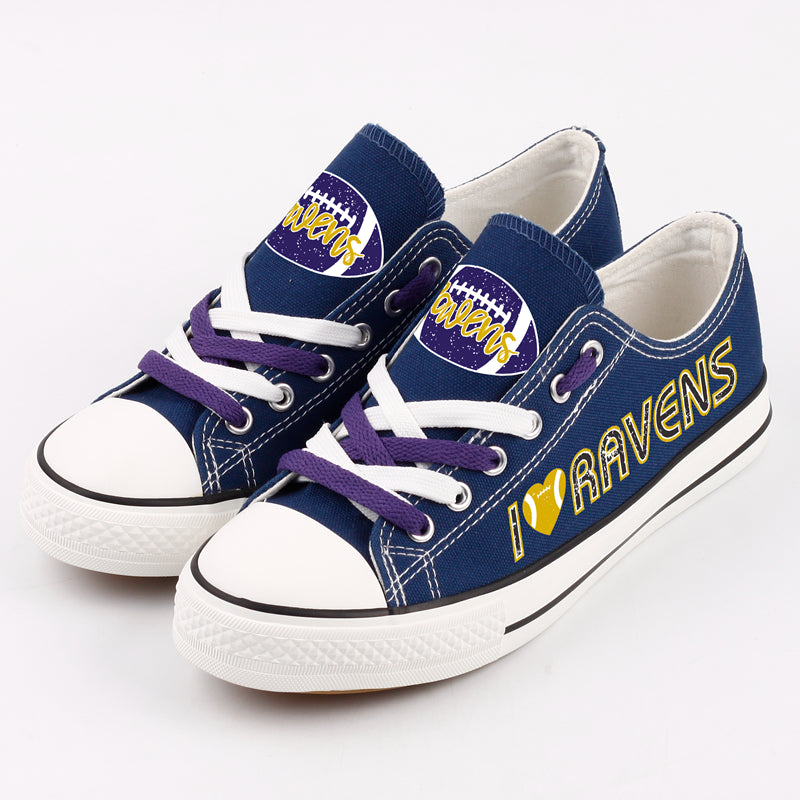 Baltimore Ravens Low Top Canvas Sport Sneakers Shoes For Men Women Fans