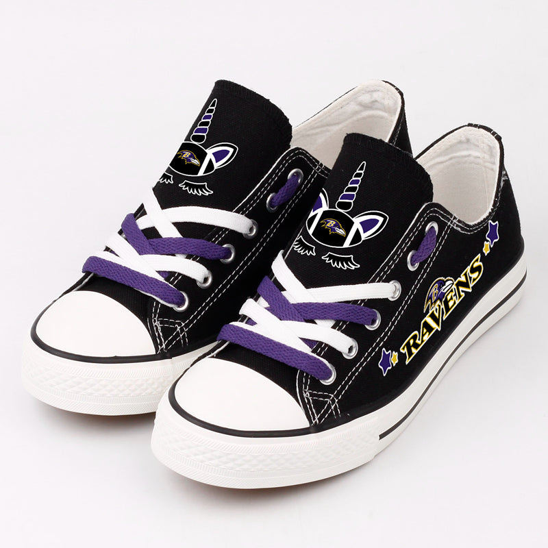 Baltimore Ravens Low Top Canvas Sport Sneakers Shoes For Men Women Fans