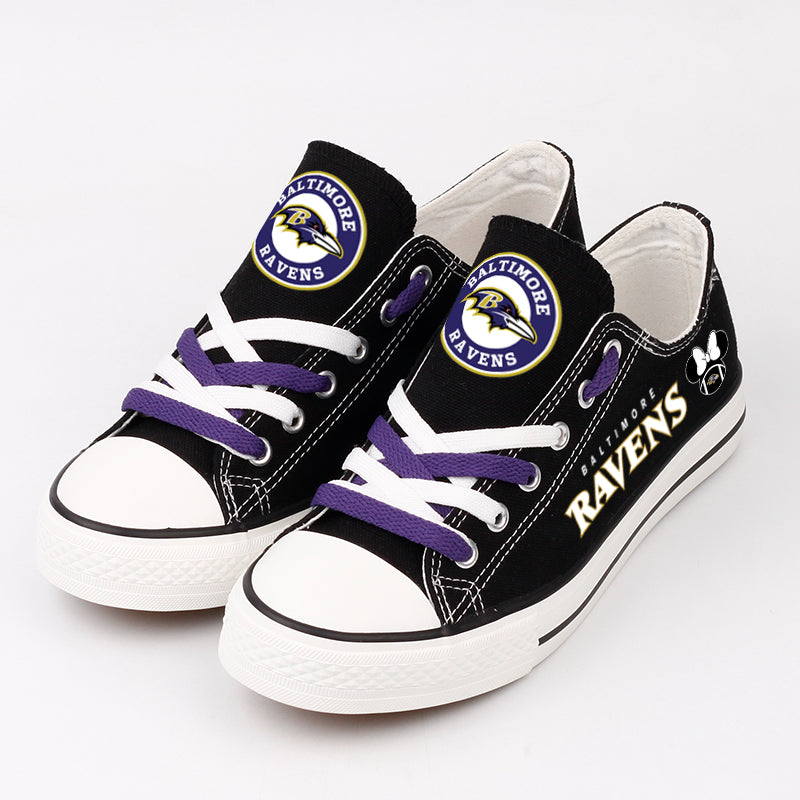 Baltimore Ravens Low Top Canvas Sport Sneakers Shoes For Men Women Fans