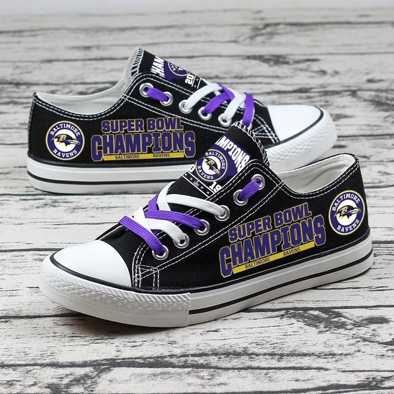 Baltimore Ravens Low Top Canvas Sport Sneakers Shoes For Men Women Fans