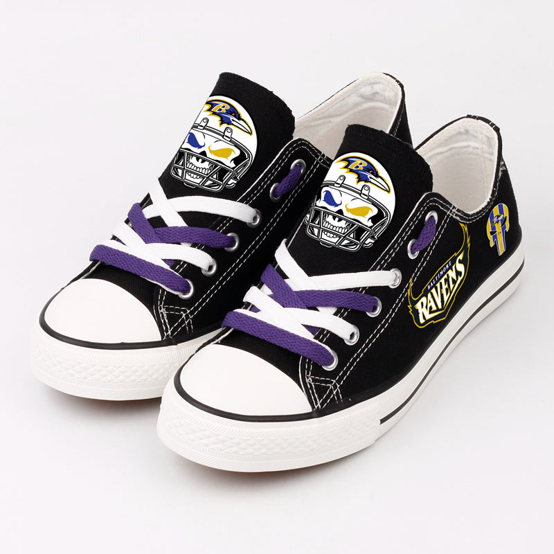 Baltimore Ravens Low Top Canvas Sport Sneakers Shoes For Men Women Fans