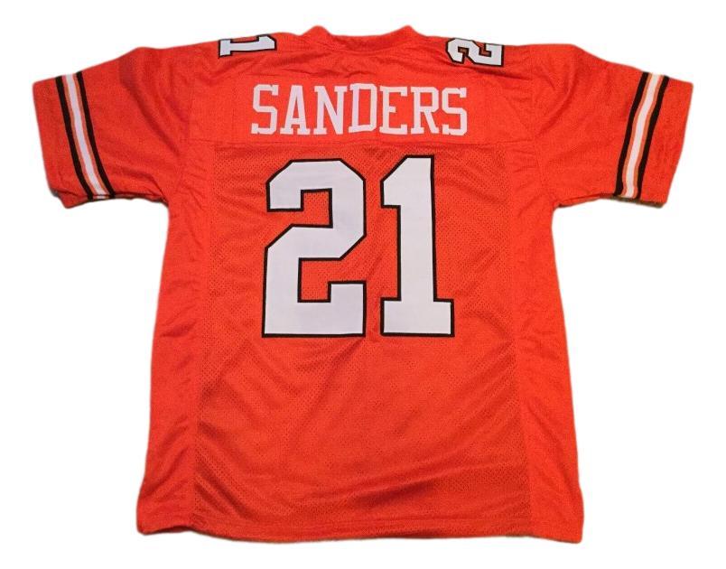 Barry Sanders Jersey #21 Custom Unsigned Football Jerseys Stitched Orange