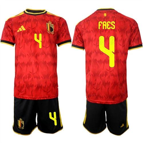 Belgium #4 FAES Jersey National Team x World Cup 2026 Home Red On Field Soccer