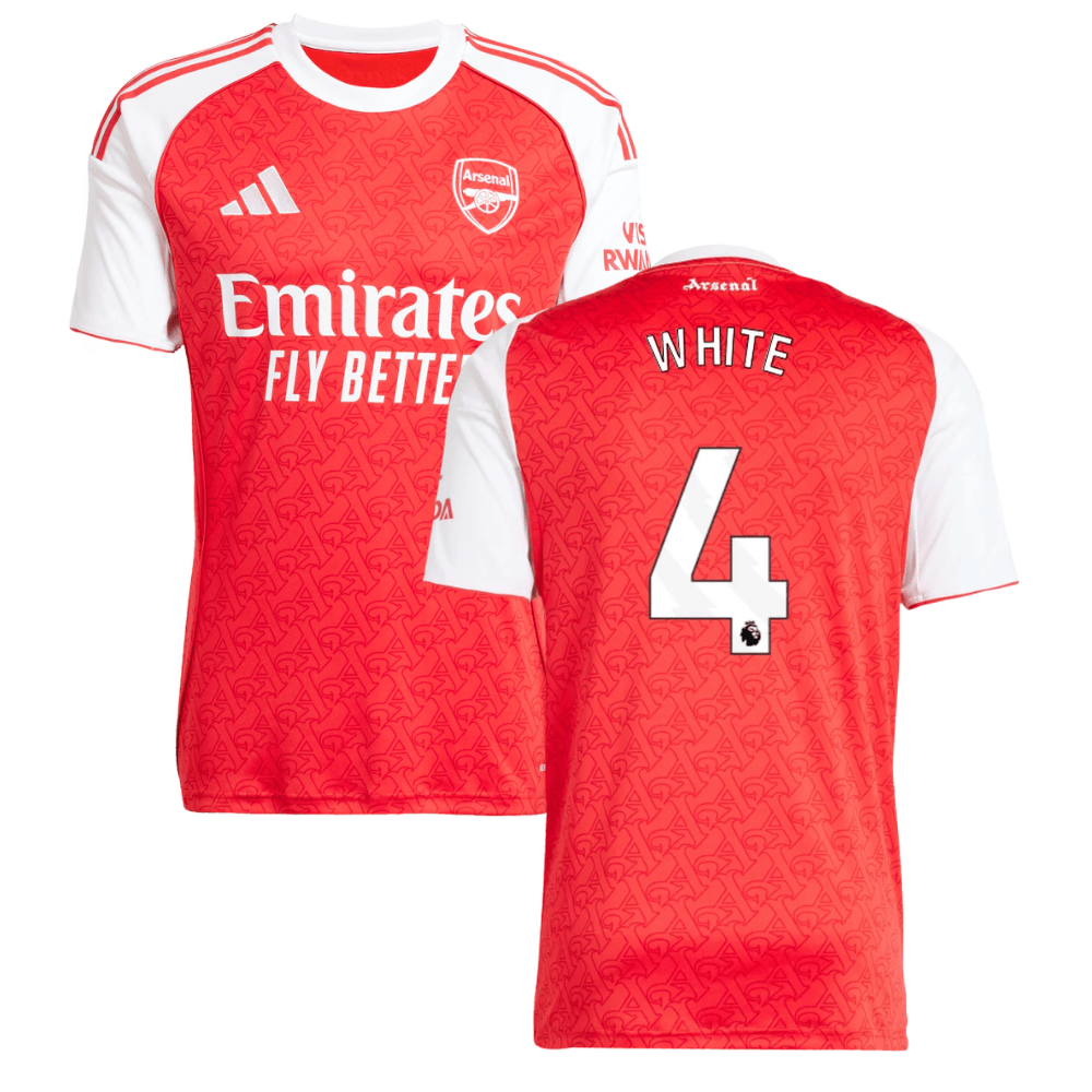 Ben White #4 Arsenal 2025-26 Home Jersey – Red