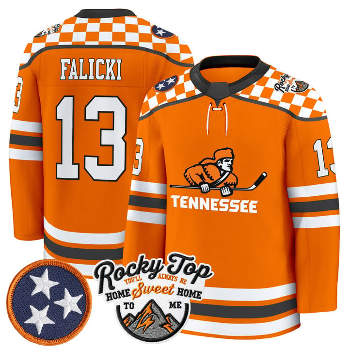 Ben Falicki Jersey #13 Tennessee Volunteers 2025-26 Hockey Premium Stitched