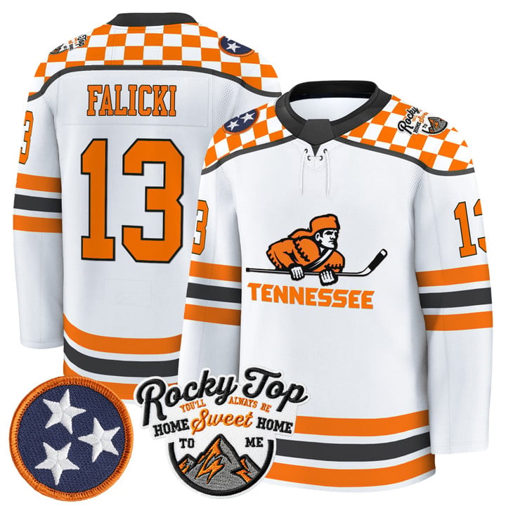 Ben Falicki Jersey #13 Tennessee Volunteers 2025-26 Hockey Premium Stitched