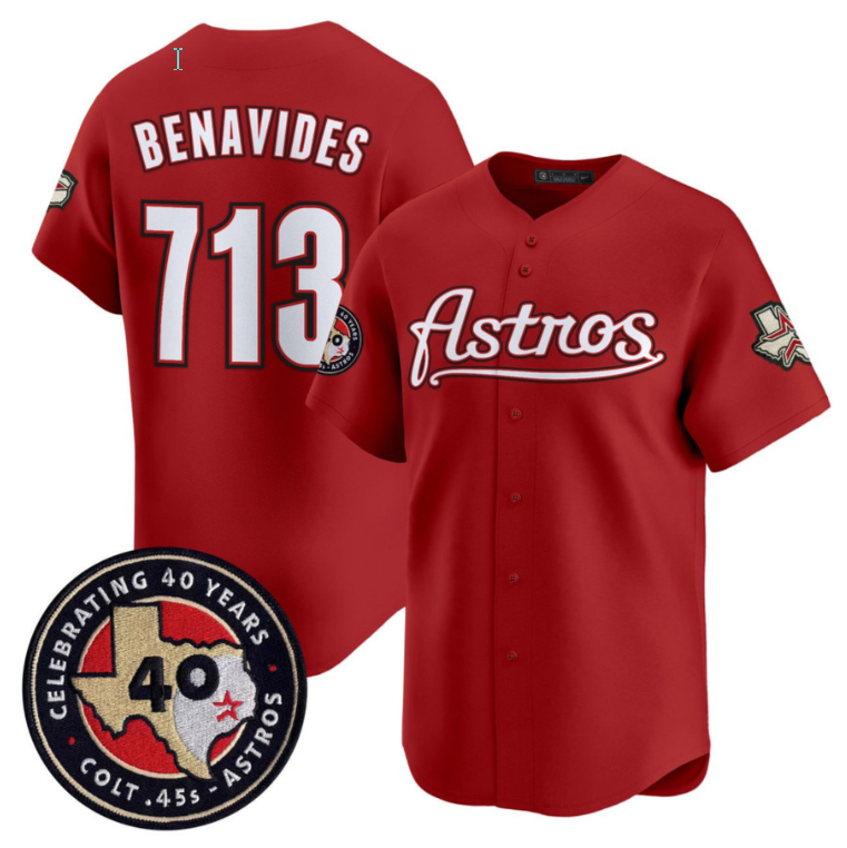 Benavides Jersey #713 Houston Astros Throwback Red - All Stitched