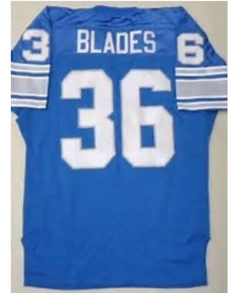 Benny Blades Jersey Detroit Lions Custom Throwback Football  Blue