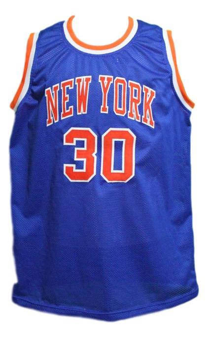 Bernard King Jersey #30 New York Basketball Sewn Blue Stitched
