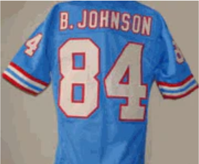Billy White Shoes Johnson Jersey Houston Oilers Custom Throwback Football Blue
