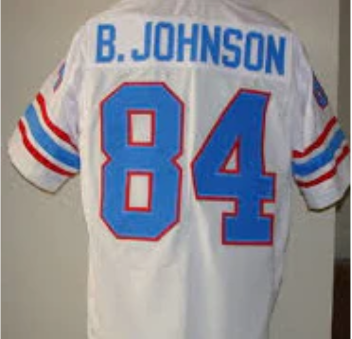 Billy White Shoes Johnson Jersey Houston Oilers Custom Throwback Football White