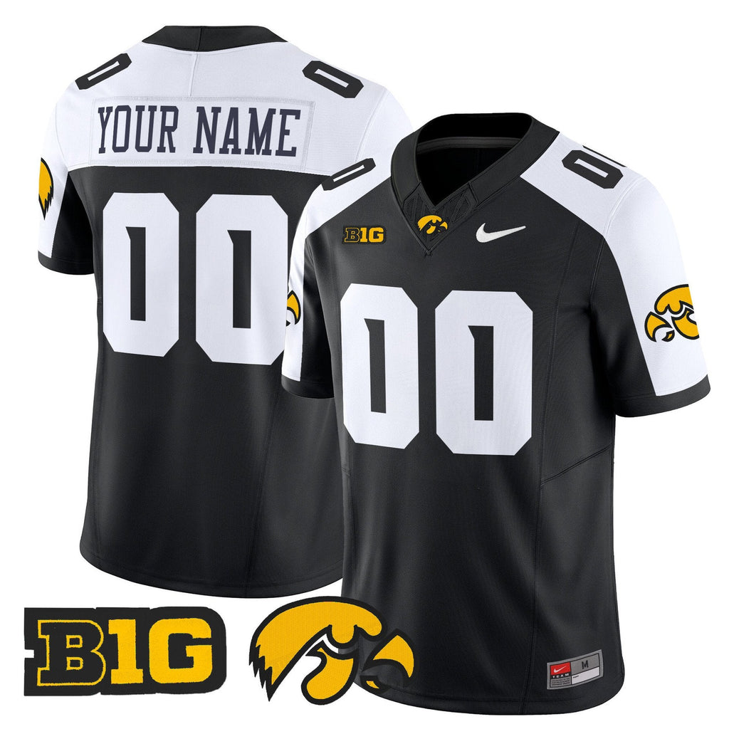 Custom Iowa Hawkeyes Jersey Name, Number  2025 Limited Stitched Black Alternate
